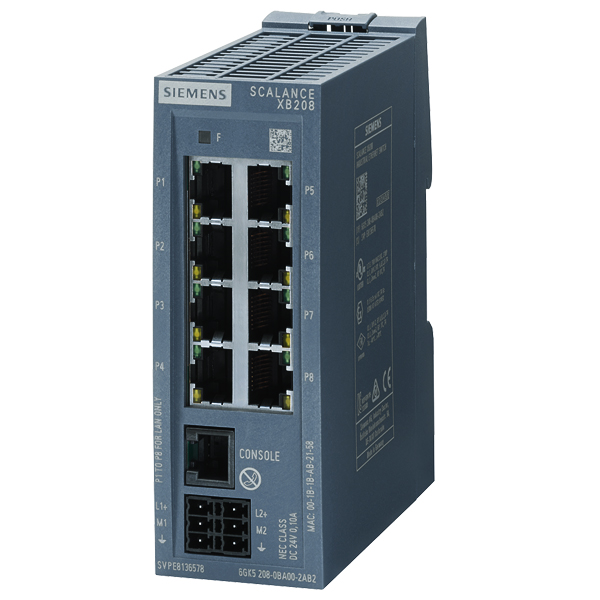 6GK5208-0BA00-2AB2 New Siemens 8 RJ45 port DIN Rail Mount Ethernet Switch